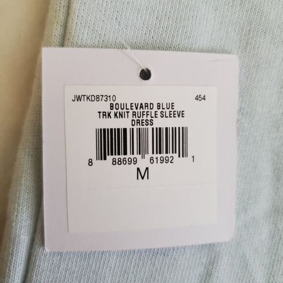 Juicy by Juicy Couture womens shirt dress Boulevard light Blue Ruffle Sleeve new - Picture 5 of 13